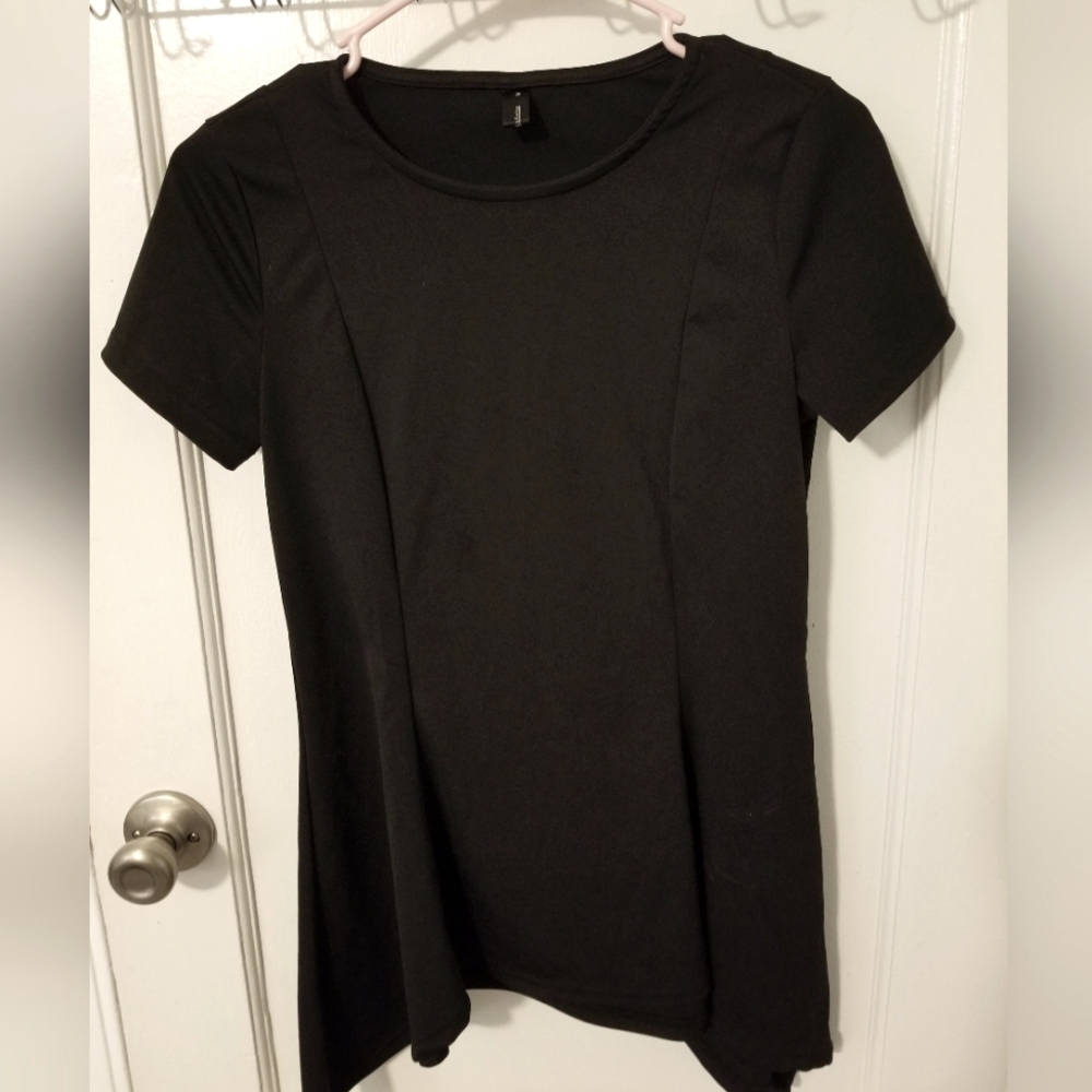 Stretchy black peplum top